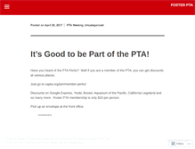 Tablet Screenshot of fosterpta.com
